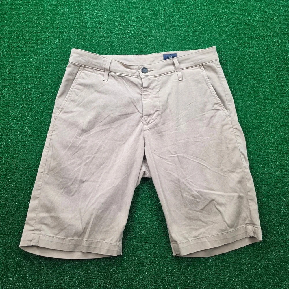 AG Adriano Goldschmied The Griffin Relaxed Shorts Mens 30R Tan Flat Front Preppy